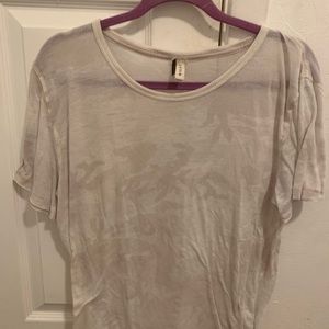 Free People White Camo Top Size Small